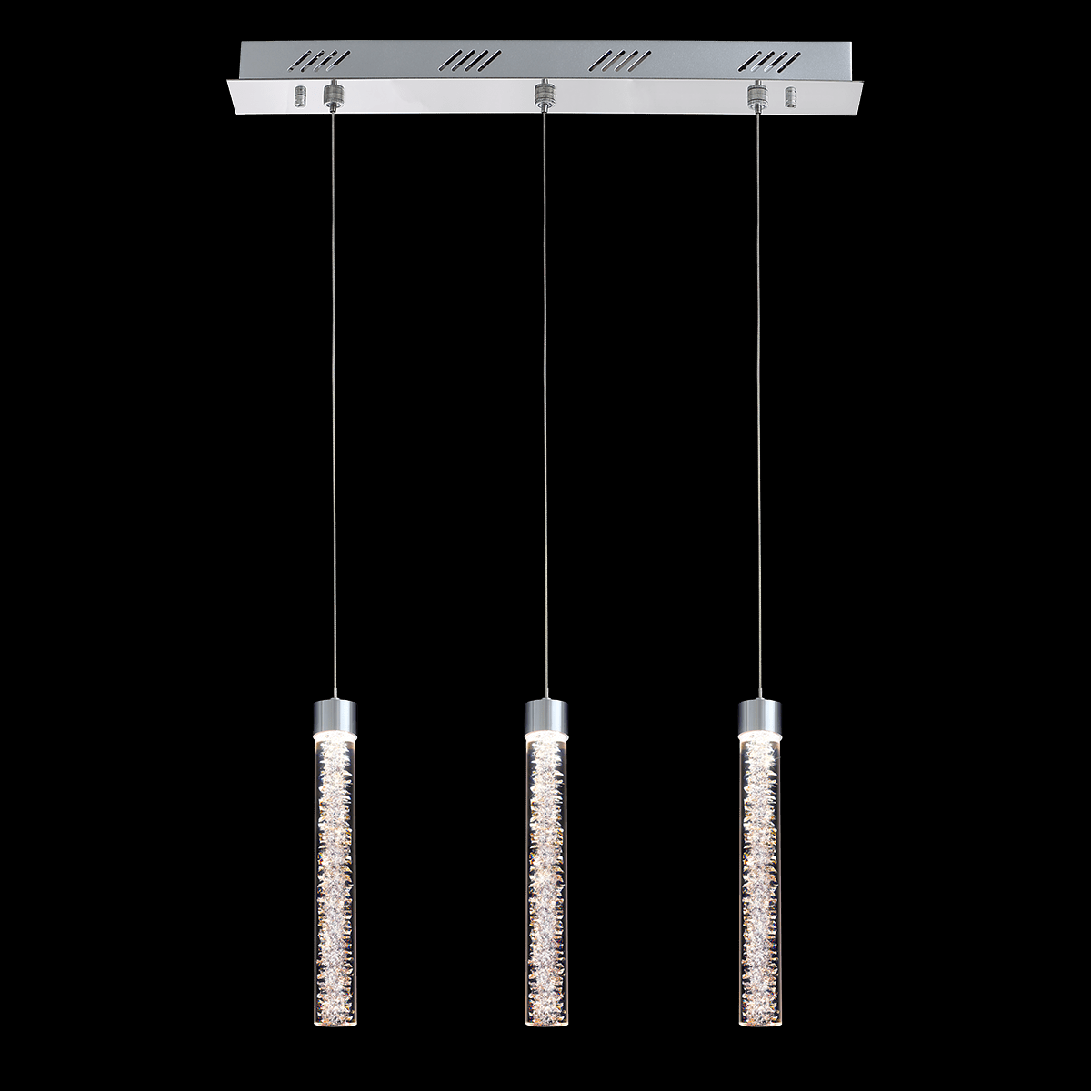 Crackle Glass 3 Light Bar Pendant Chrome - MD19020106-3ACHR