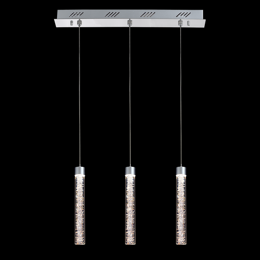 Crackle Glass 3 Light Bar Pendant Chrome - MD19020106-3ACHR