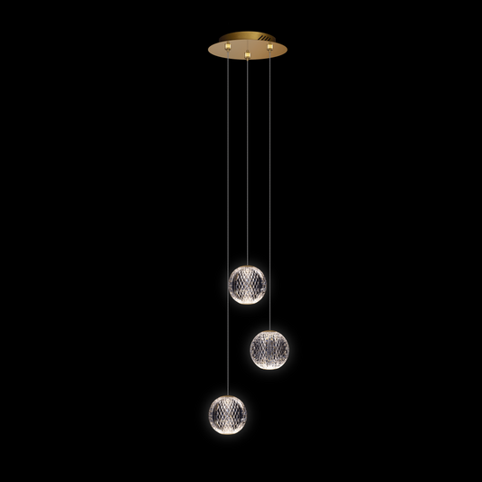 Diamante 3Lt Round Pendant Gold - MD20001012-3AGOL