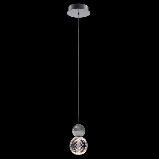 Diamante Embellished Single Droplet Pendant A Chrome - MD21001002-1ACHR