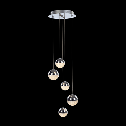 Eclipse 5 Light Adjustable Pendant (Chrome) - MD14003057-5A CHR