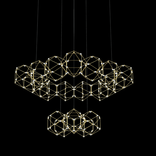 Lucciola 20 Prism 2 Tier Pendant Brass - MD18001068-20GBRS
