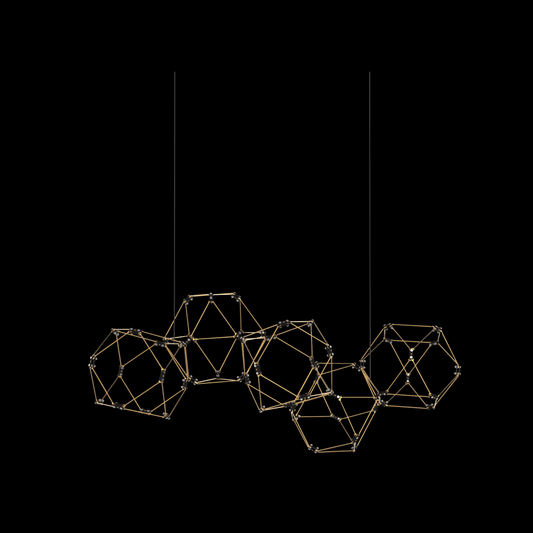 Lucciola 5 Prism Linear Pendant Brass - MD18001068-5ABRS