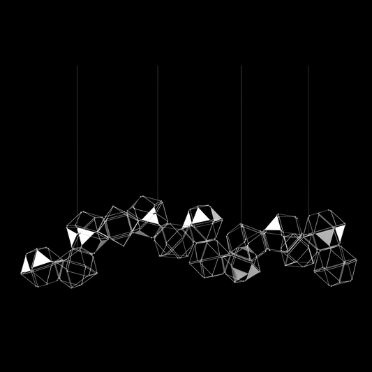 Lucciola Embellished 14 Prism Linear Pendant Stainless Steel - MD19001068-14ASS
