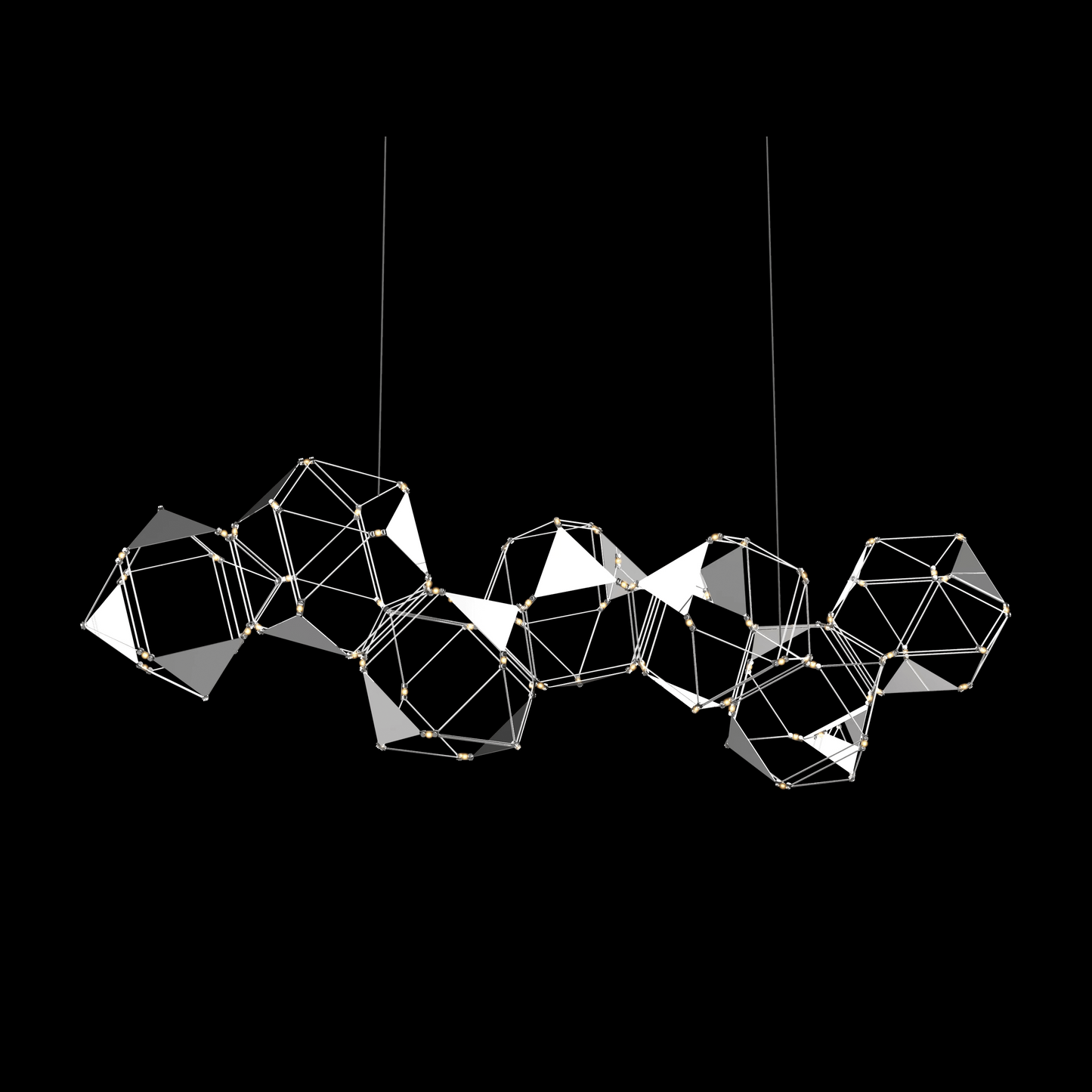 Lucciola Embellished 7 Prism Linear Pendant Stainless Steel - MD19001068-7ASS