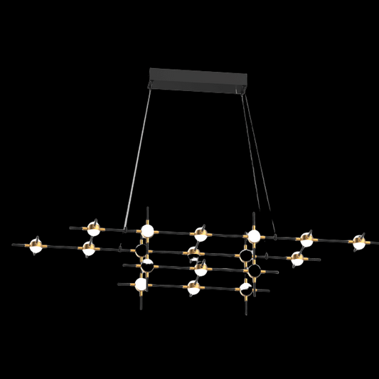 Molecular 18 Light Pendant (Black and Gold) Model B - MD18001067-18BBG