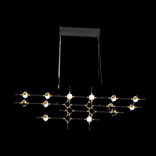 Molecular 18 Light Pendant (Black and Gold) Model C - MD18001067-18CBG