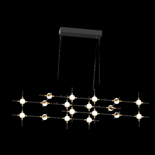 Molecular 18 Light Pendant (Black and Gold) Model D - MD18001067-18DBG
