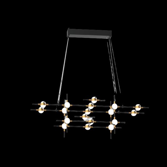 Molecular 18 Light Pendant (Black and Gold) Model E - MD18001067-18EBG
