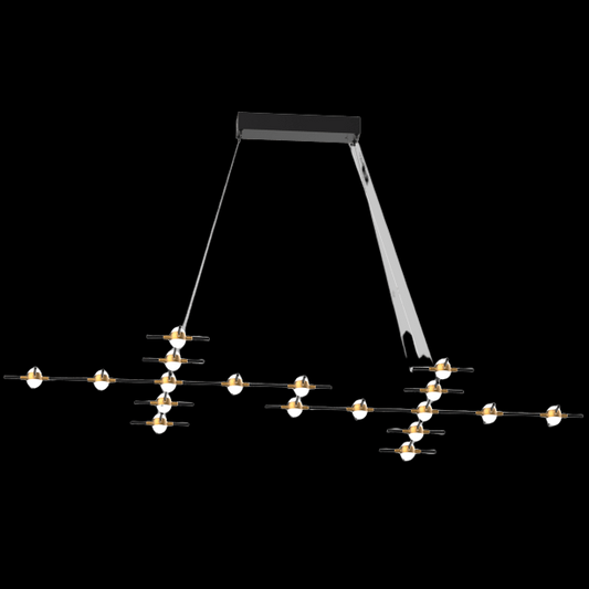 Molecular 18 Light Pendant (Black and Gold) Model H - MD18001067-18HBG