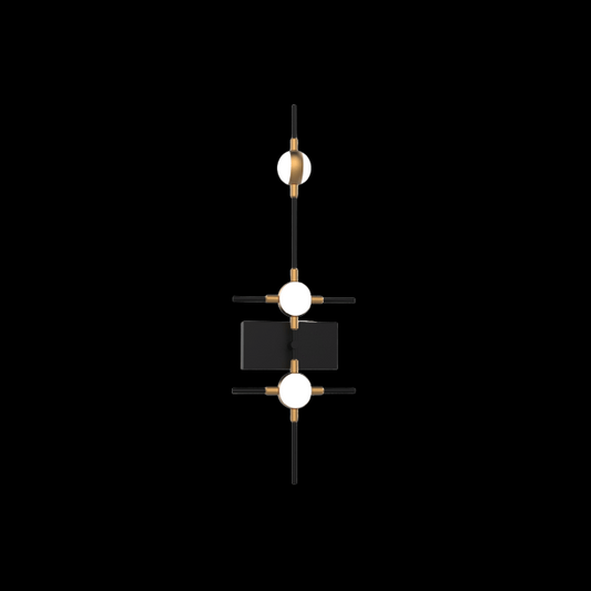 Molecular 3 Light Wall Black with Gold (Model C) - MB18001067-3CBG