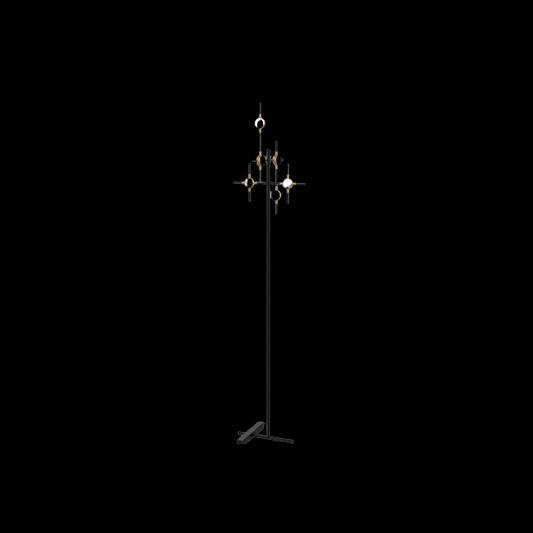 Molecular 6 Light Floor Lamp (Black and Gold) Model A - ML18001067-6ABG
