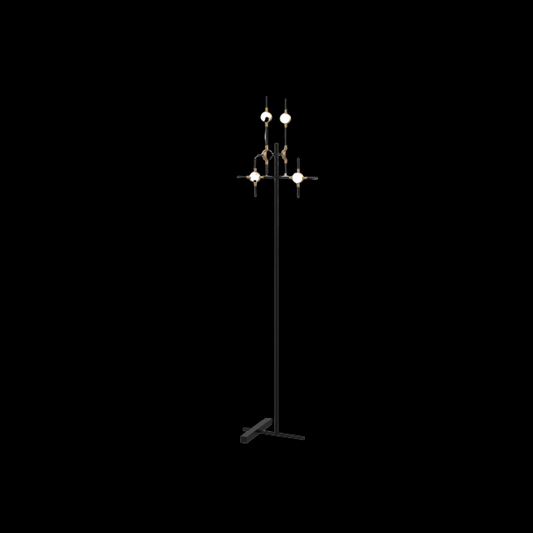 Molecular 6 Light Floor Lamp (Black and Gold) Model C - ML18001067-6CBG