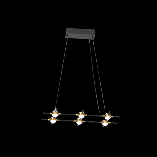 Molecular 6 Light Pendant (Black and Gold) Model A - MD18001067-6ABG