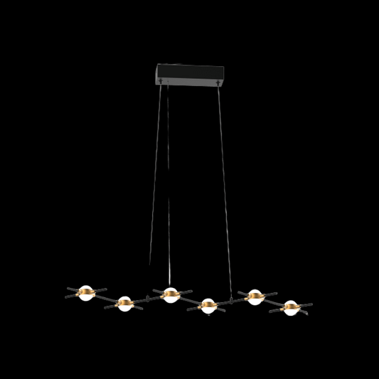 Molecular 6 Light Pendant (Black and Gold) Model D - Md18001067-6DBG