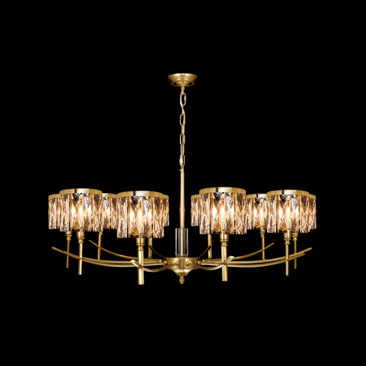 Opulence 10 Arm Chandelier Satin Gold - MD737D-10ASG