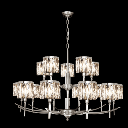 Opulence 15 Arm 2 Tier Chandelier Satin Nickel - MD737D-15ASN