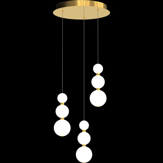 Pearl 3 Drop Round Pendant Gold - MD21001033-3AGOL