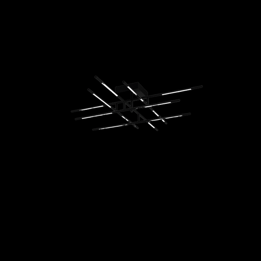 Tubular 12 Light Ceiling Flush Matt Black - MX18001070-12ABLK