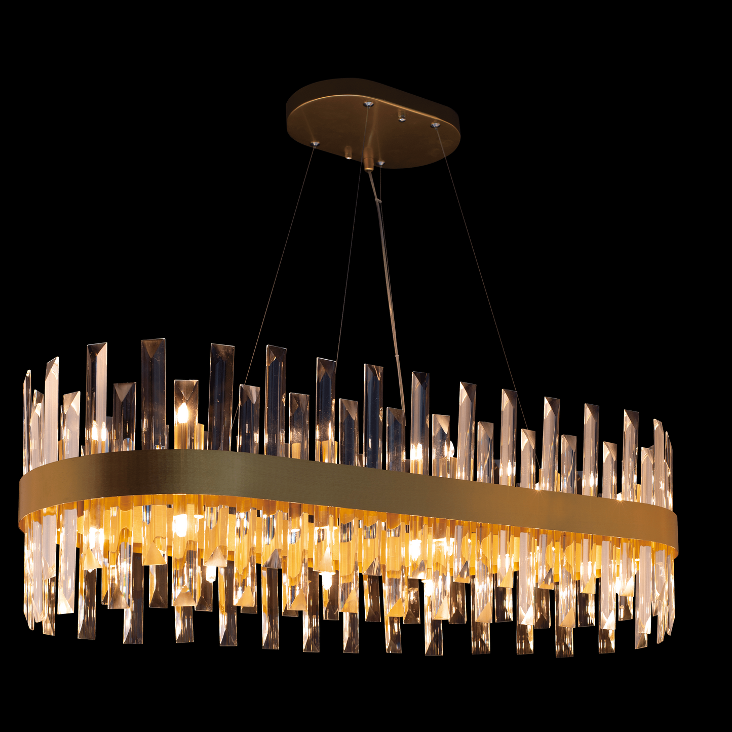Zenna Large Oval Pendant Satin Gold - MD20020101-28ASG