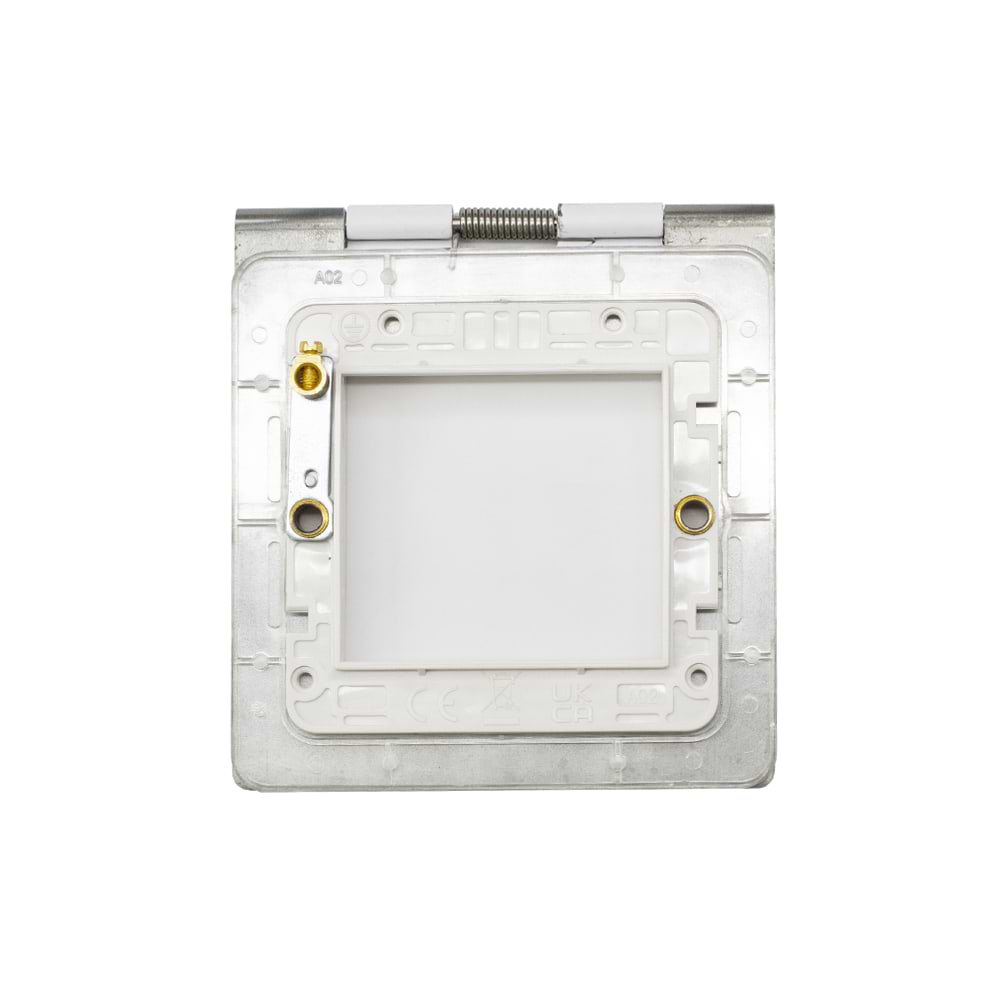 The Eldon Collection White Metal 1 Gang 2 x25mm EM-Euro Module Floor Plate