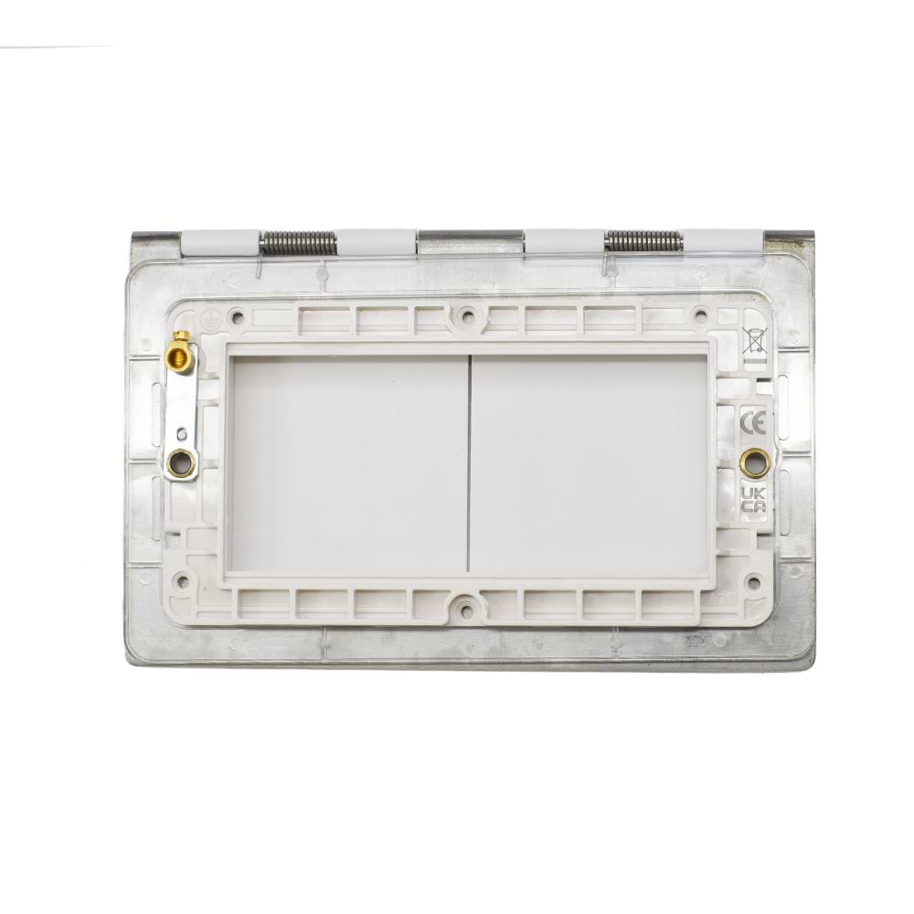 The Eldon Collection White Metal 2 Gang 4 x25mm EM-Euro Module Floor Plate