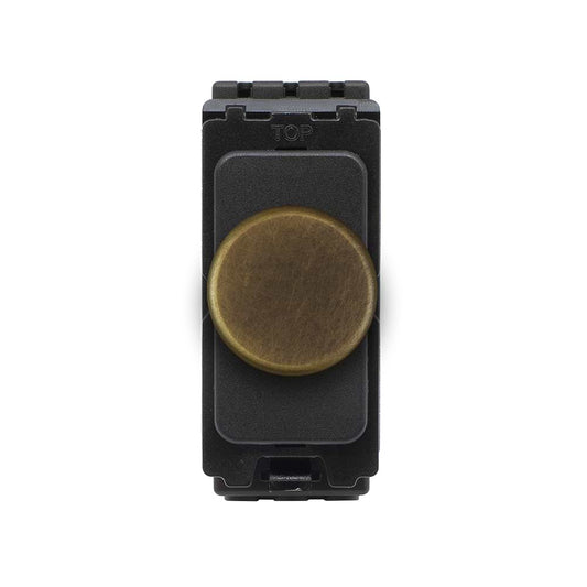 The Westminster Collection Vintage Brass CM Grid 250W LED Multi-Way Dimmer Module