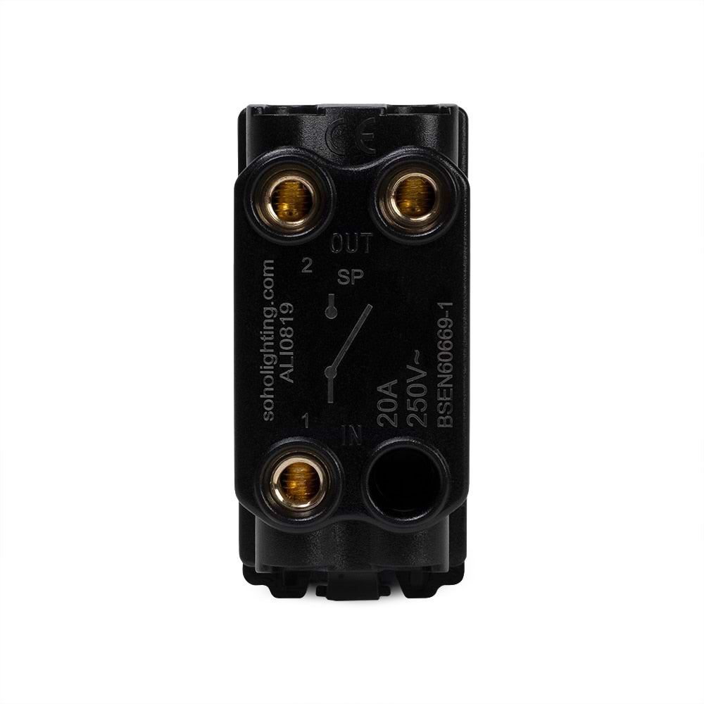 The Savoy Collection Brushed Brass 20A 1 Way Retractive RM-Grid Switch Module