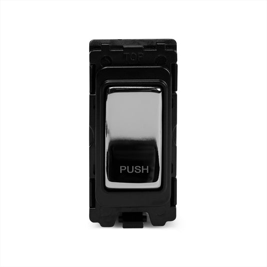 The Finsbury Collection Polished Chrome 2 Way Retractive 'Push' RM-Grid Switch Module