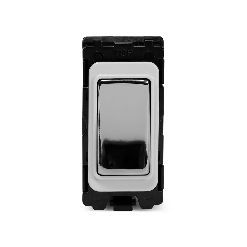 The Finsbury Collection Polished Chrome 2 Way Off Retractive RM-Grid Switch Module