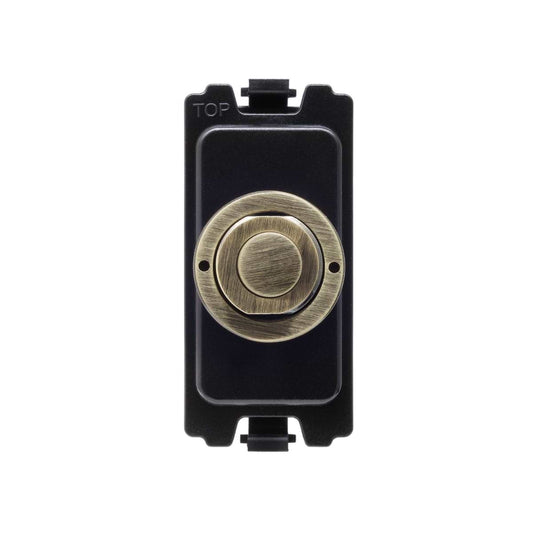 Soho Lighting Antique Brass 6A 2 Way Retractive Push Button CM Grid Module Switch