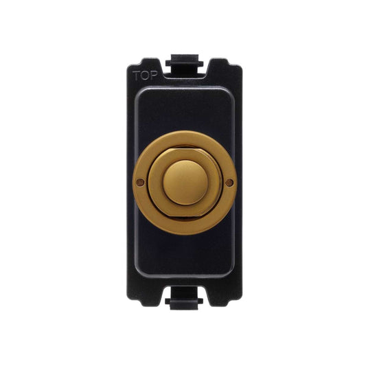 Soho Lighting Antique Gold 6A 2 Way Retractive Push Button CM Grid Module Switch
