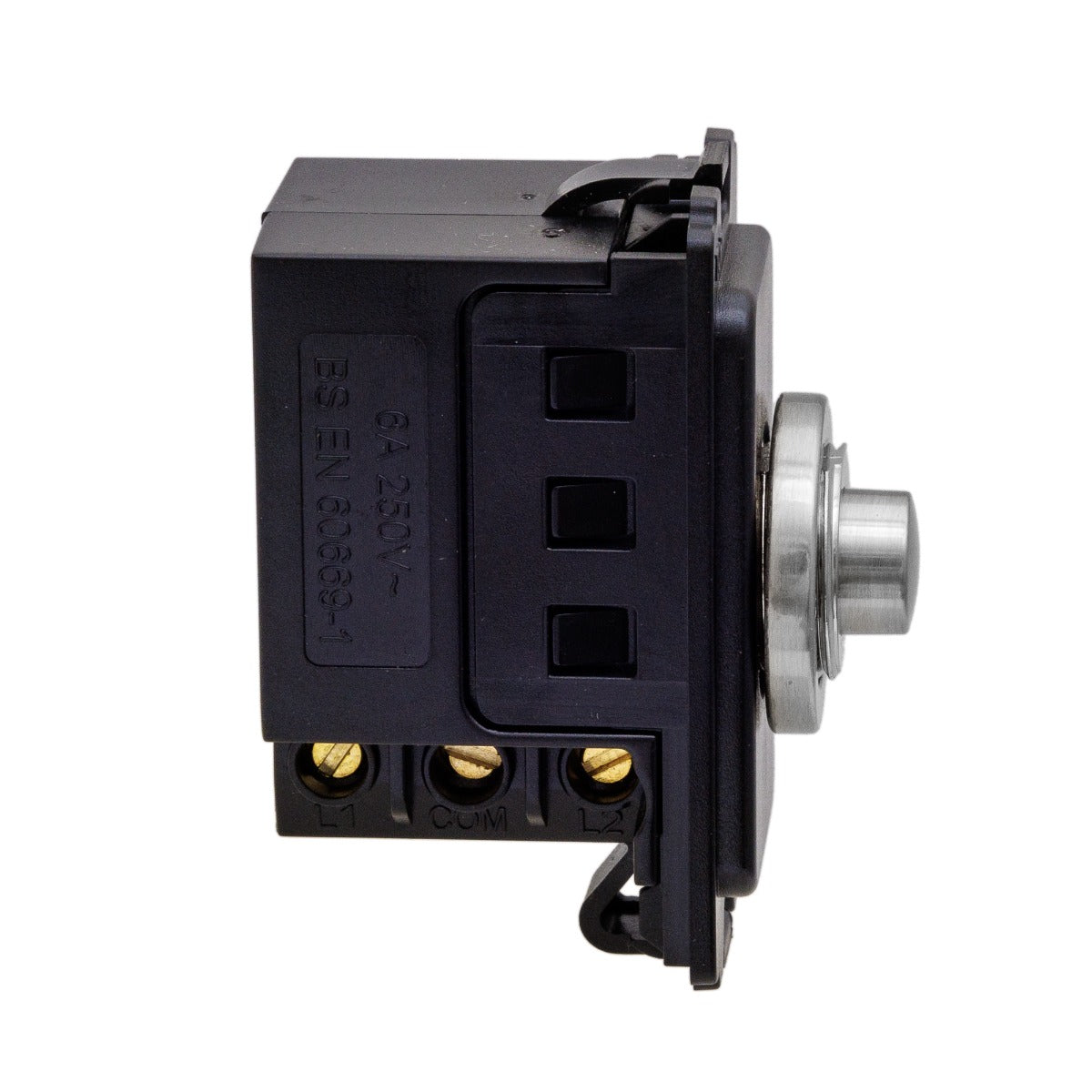 Soho Lighting Brushed Chrome 6A 2 Way Retractive Push Button CM Grid Module Switch