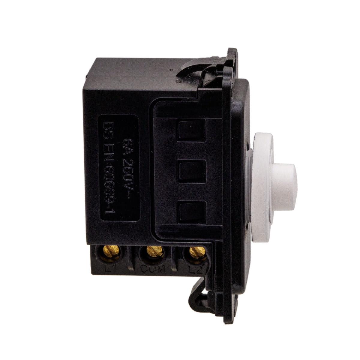 Soho Lighting White Metal 6A 2 Way Retractive Push Button CM Grid Module Switch