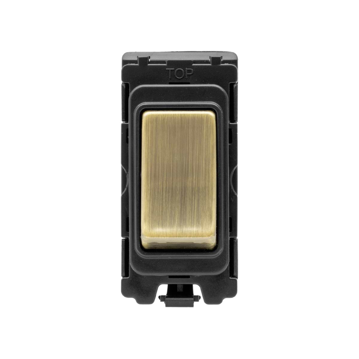 Soho Lighting Antique Brass 20A 1 Way Double Pole Retractive RM-Grid Switch Module
