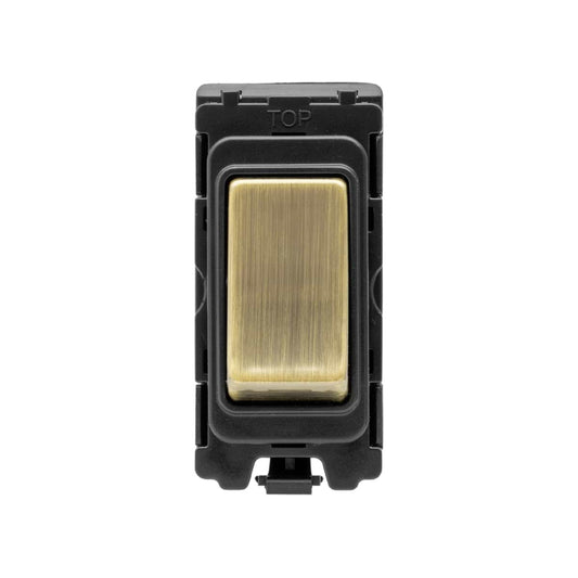 Soho Lighting Antique Brass 20A 1 Way Double Pole Retractive RM-Grid Switch Module