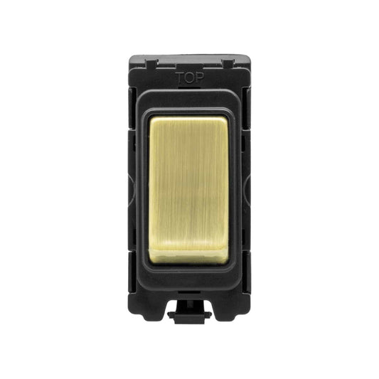 Soho Lighting Brushed Brass 20A 1 Way Double Pole Retractive RM-Grid Switch Module