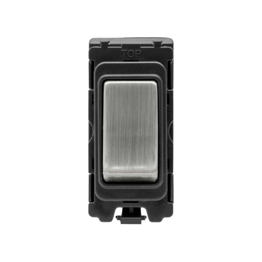 Soho Lighting Brushed Chrome 20A 1 Way Double Pole Retractive RM-Grid Switch Module