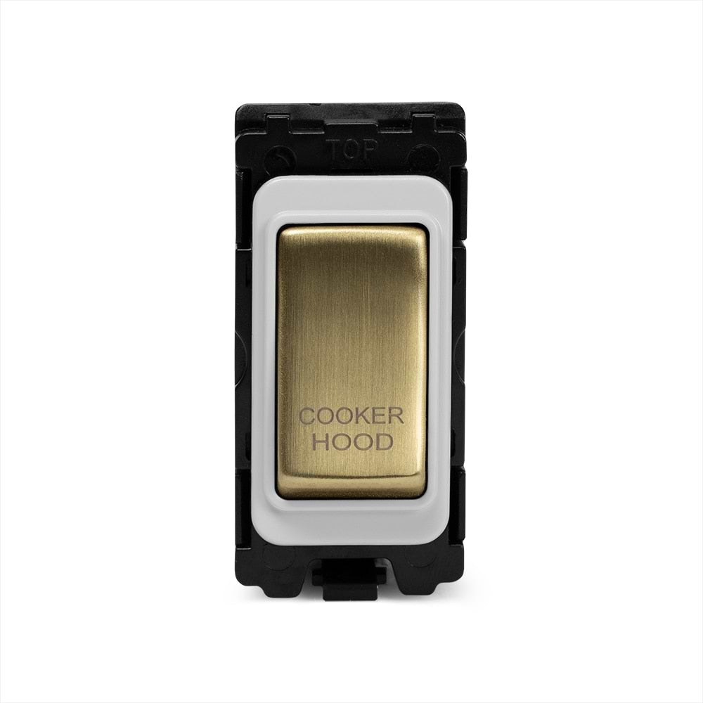 The Savoy Collection Brushed Brass 20A Double Pole 'Cooker Hood' RM-Grid Switch Module