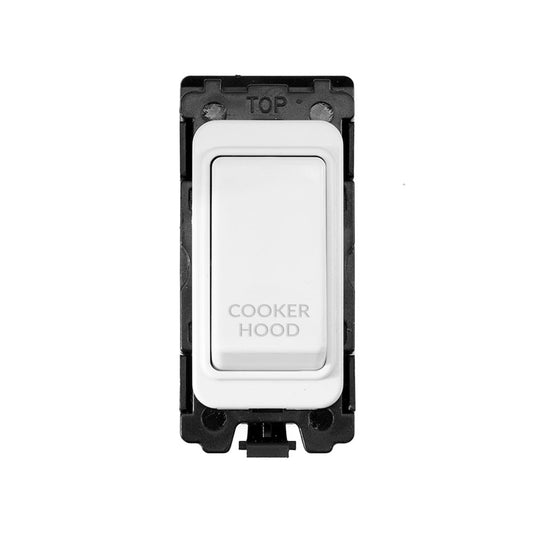 The Eldon Collection White Metal 20A Double Pole 'Cooker Hood' RM-Grid Switch Module