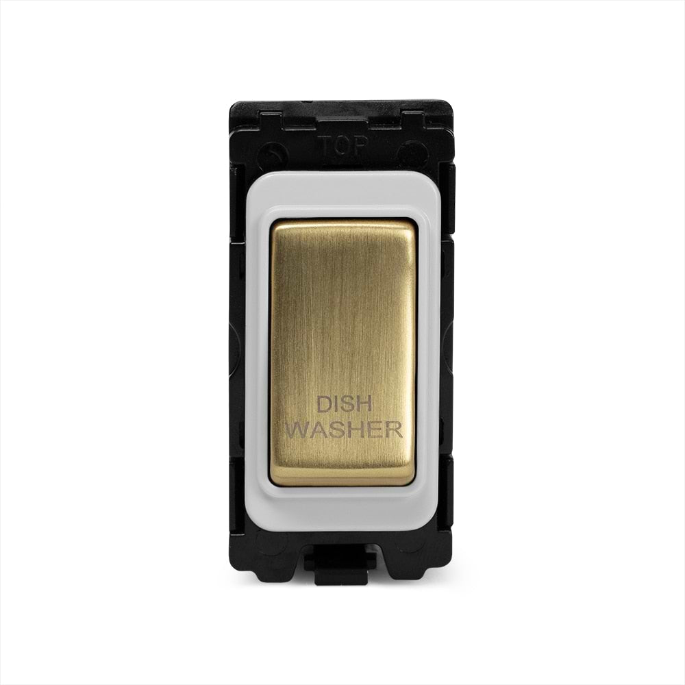 The Savoy Collection Brushed Brass 20A Double Pole 'Dishwasher' RM-Grid Switch Module