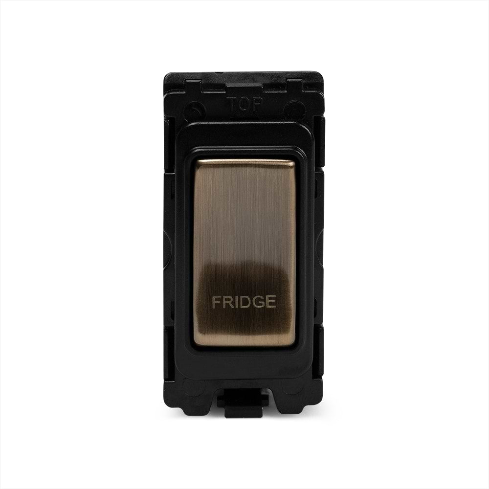 The Charterhouse Collection 20A Double Pole 'Fridge' RM-Grid Switch Module Antique Brass