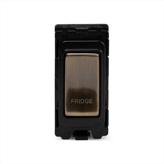 The Charterhouse Collection 20A Double Pole 'Fridge' RM-Grid Switch Module Antique Brass