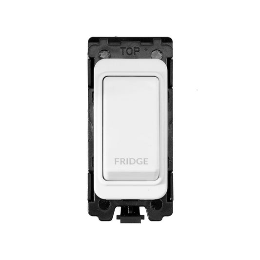 The Eldon Collection White Metal 20A Double Pole 'Fridge' RM-Grid Switch Module