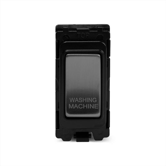 The Lombard Collection Brushed Chrome 20A Double Pole 'Washing Machine' RM-Grid Switch Module