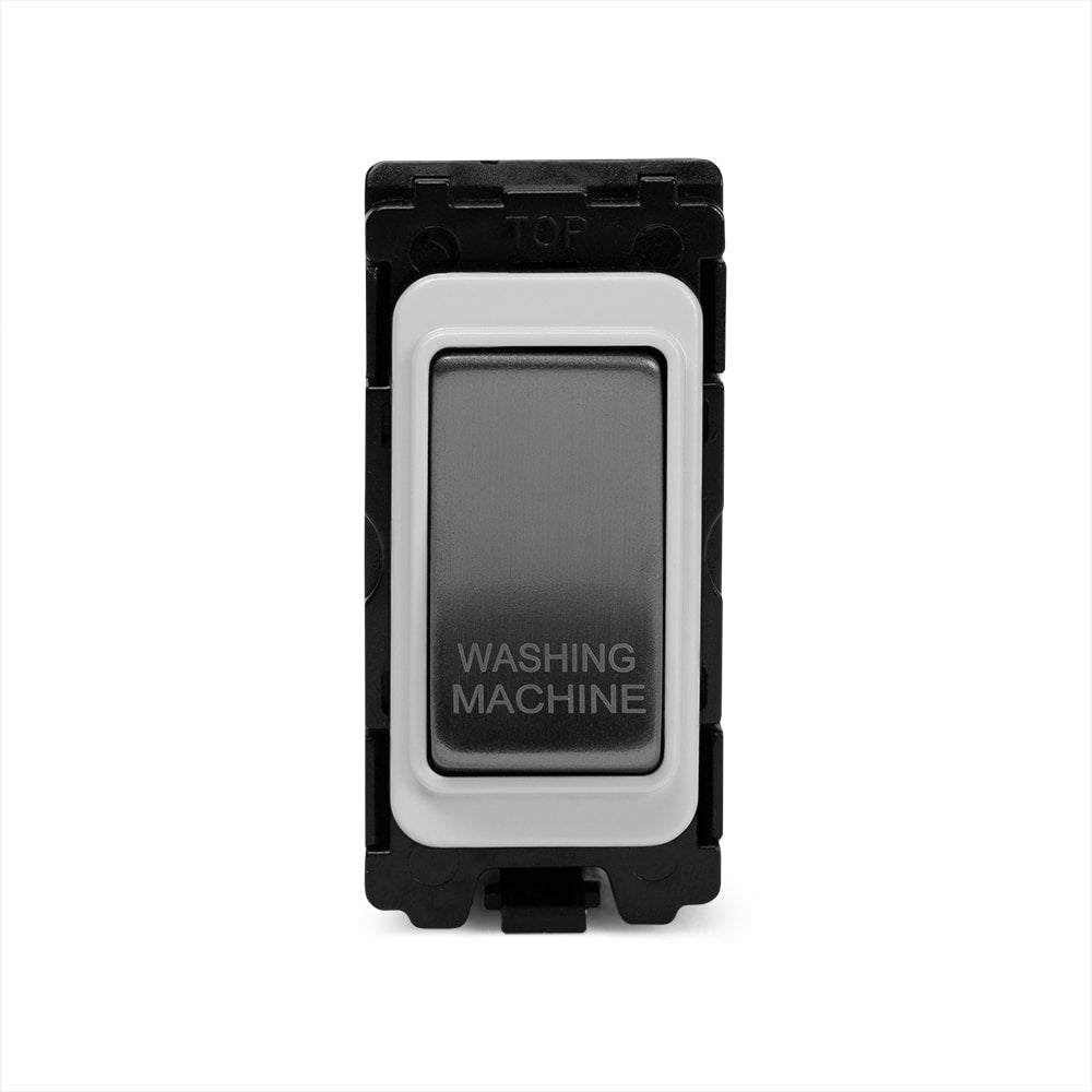 The Lombard Collection Brushed Chrome 20A Double Pole 'Washing Machine' RM-Grid Switch Module