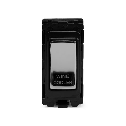 The Finsbury Collection Polished Chrome 20A Double Pole 'Wine Cooler' RM-Grid Switch Module