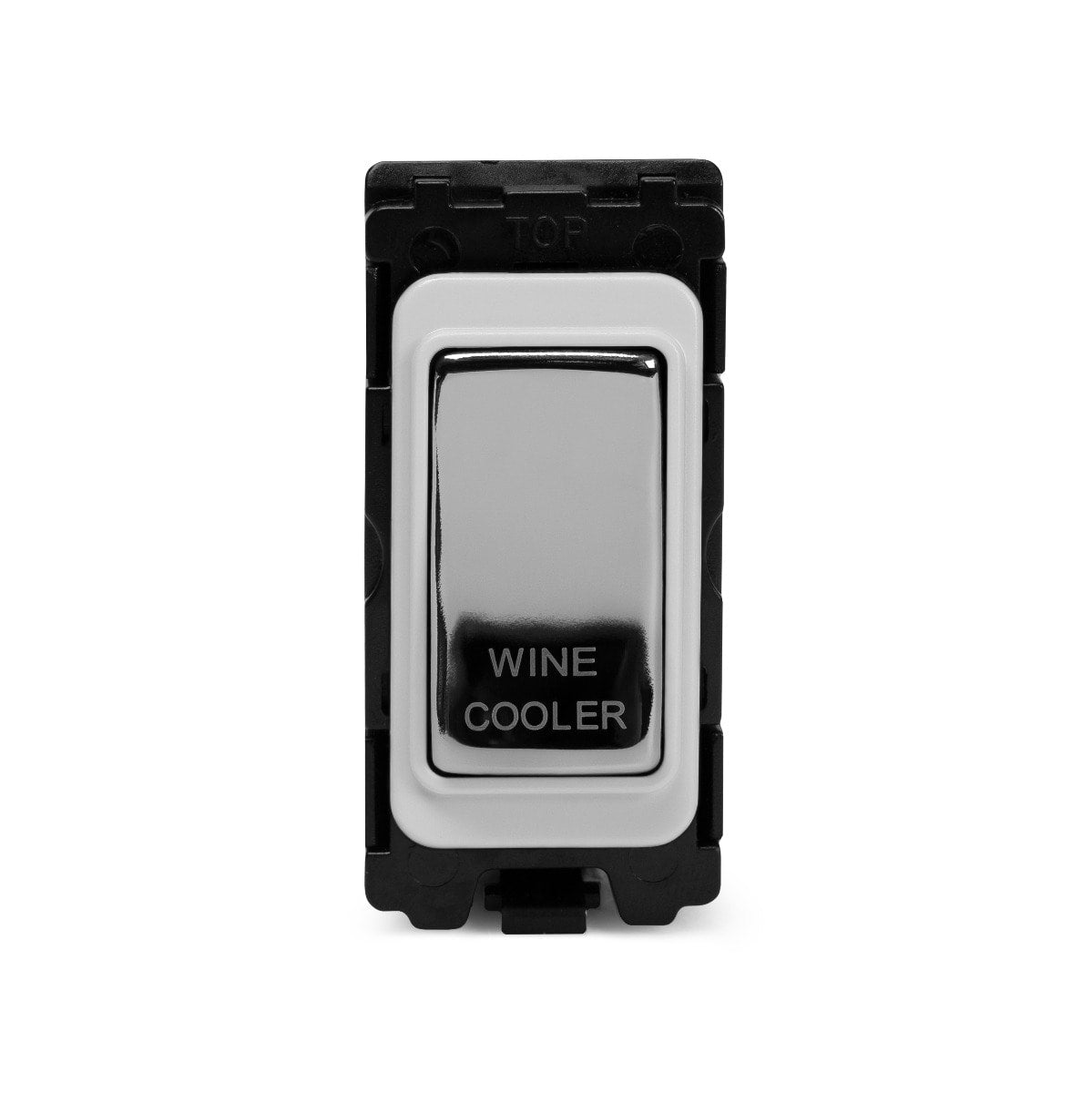 The Finsbury Collection Polished Chrome 20A Double Pole 'Wine Cooler' RM-Grid Switch Module