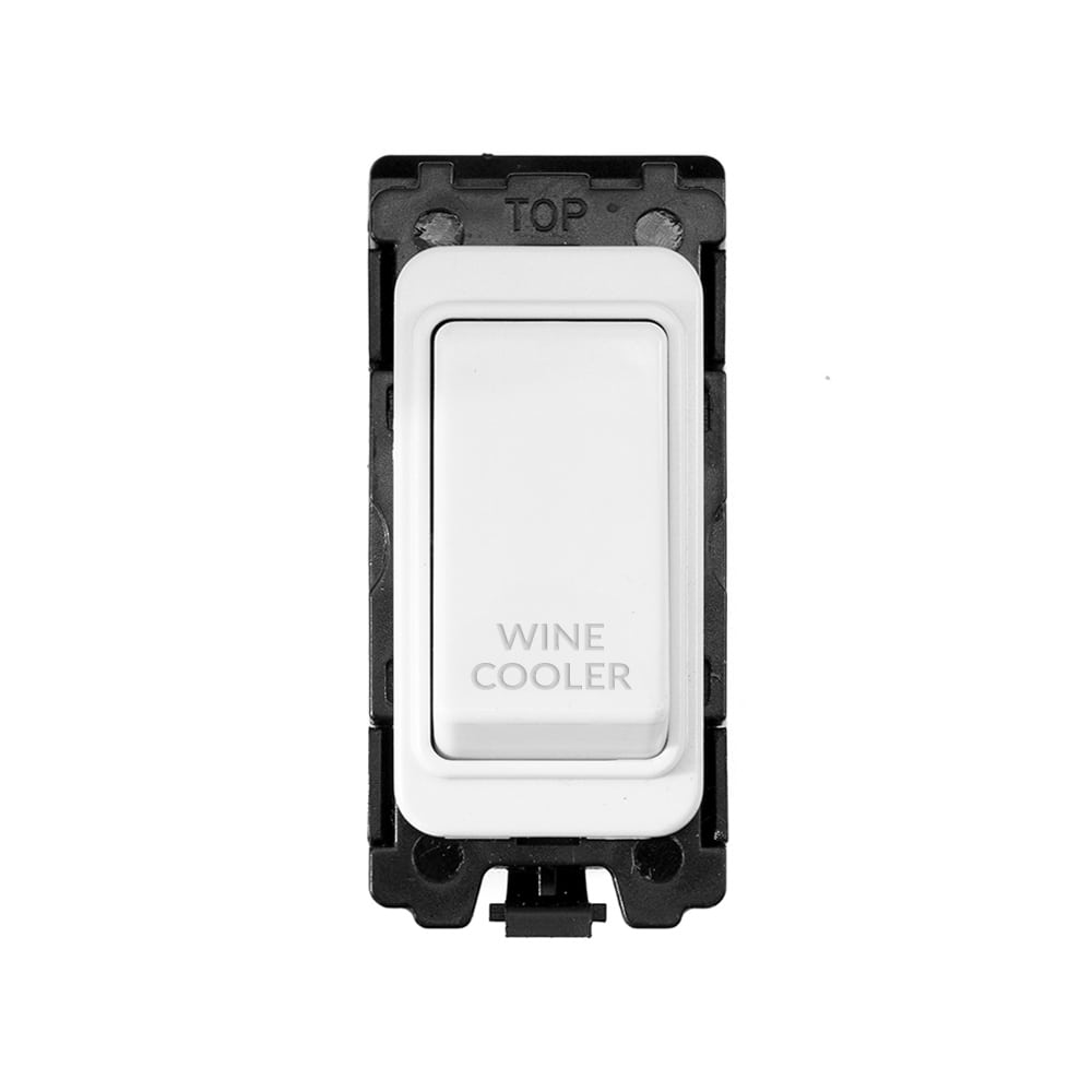 The Eldon Collection White Metal 20A Double Pole 'Wine Cooler' RM-Grid Switch Module