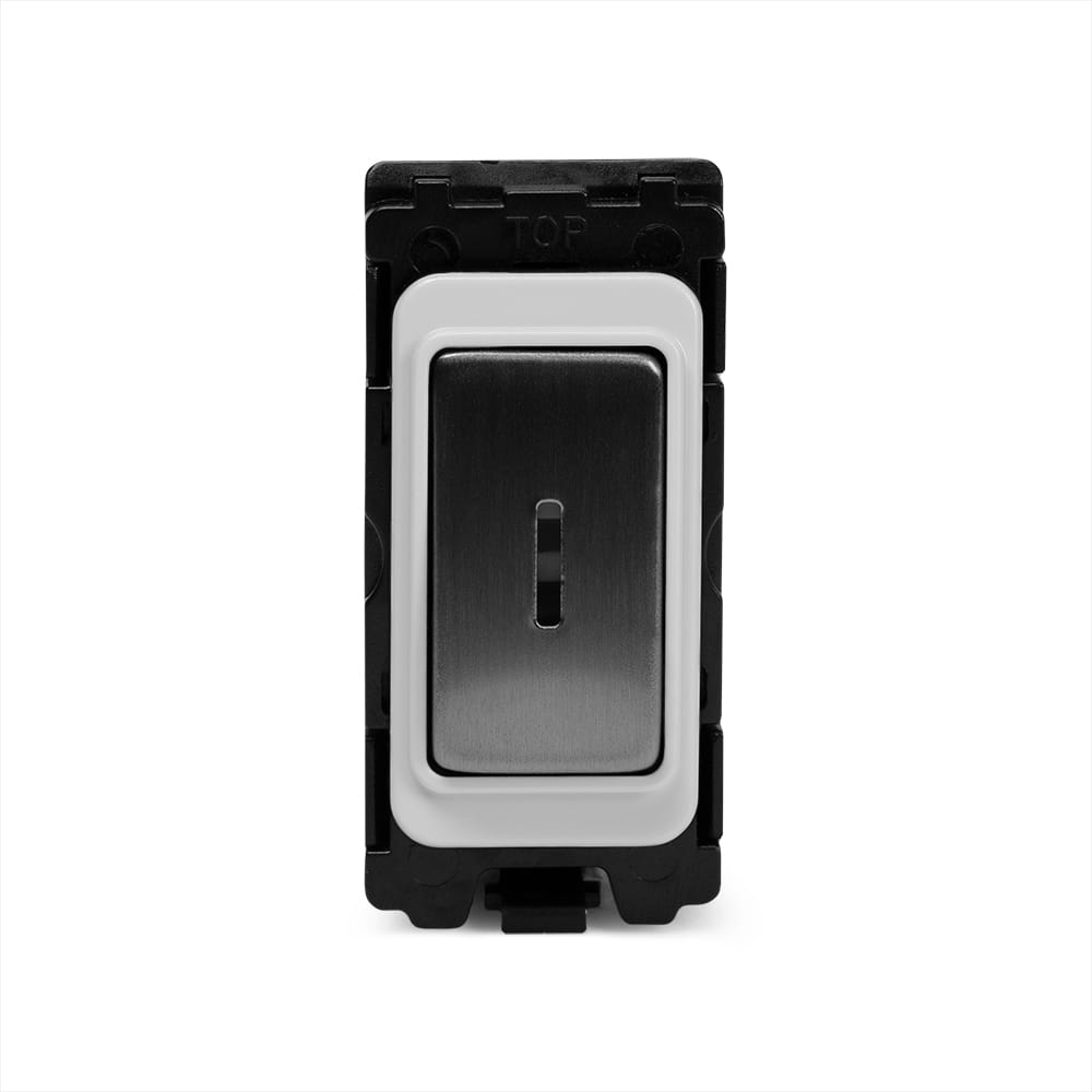 The Lombard Collection Brushed Chrome 20AX Double Pole Key RM-Grid Switch Module
